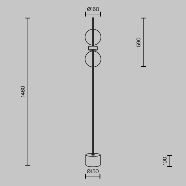Торшер Maytoni MOD478FL-L15B3K