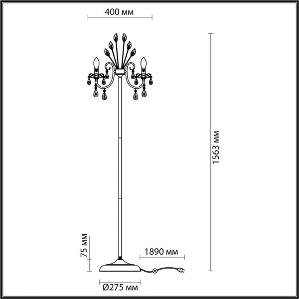 Торшер Odeon Light Hall Versia 4977/3F Торшер Odeon Light Hall Versia 4977/3F