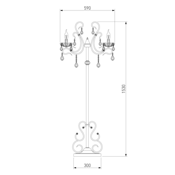 Торшер Eurosvet 12205/3F белый Strotskis Торшер Eurosvet 12205/3F белый Strotskis