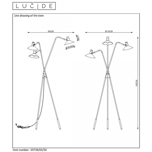 Торшер Lucide Pepijn 05728/03/30 Торшер Lucide Pepijn 05728/03/30