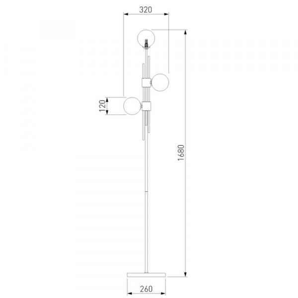 Торшер Eurosvet Volver 01383/3 черный