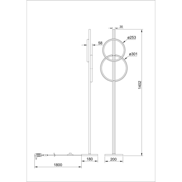 Торшер Arte Lamp Fluido A3913PN-24BK Торшер Arte Lamp Fluido A3913PN-24BK