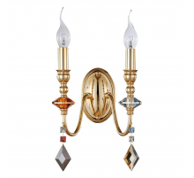 Бра Crystal Lux MERCEDES AP2 GOLD/COLOR