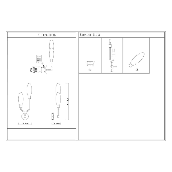 Бра ST Luce Desima SL1174.301.02 Бра ST Luce Desima SL1174.301.02