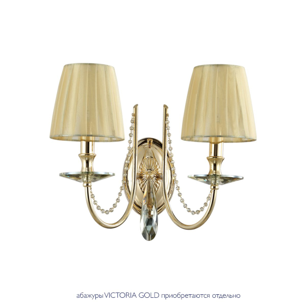 Бра Crystal Lux Victoria AP2 Gold/Amber