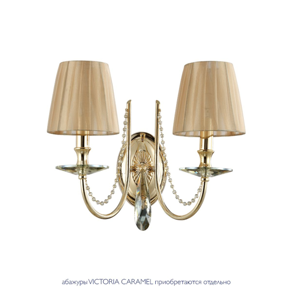 Бра Crystal Lux Victoria AP2 Gold/Amber