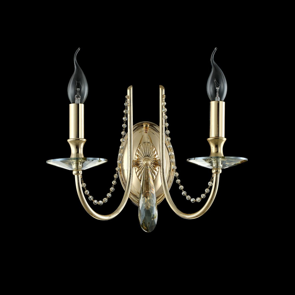 Бра Crystal Lux Victoria AP2 Gold/Amber