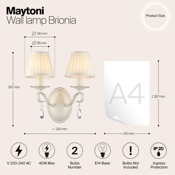 Бра Maytoni Brionia ARM172-02-G Бра Maytoni Brionia ARM172-02-G