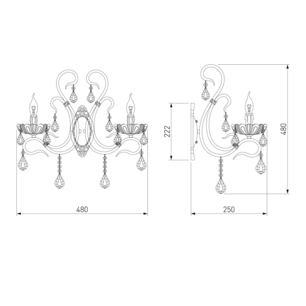 Бра Eurosvet 12205/2 белый Strotskis Бра Eurosvet 12205/2 белый Strotskis