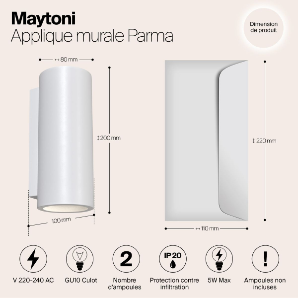 Бра Maytoni Parma C191-WL-02-W Бра Maytoni Parma C191-WL-02-W