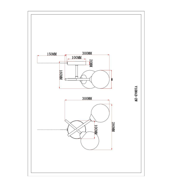 Бра Moderli Molecule V10843-2W Бра Moderli Molecule V10843-2W