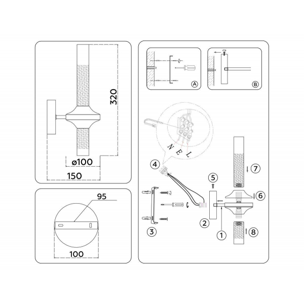 Бра Ambrella Light High Light Modern LH55355 Бра Ambrella Light High Light Modern LH55355