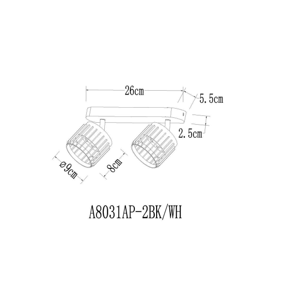 Спот Arte Lamp Atria A8031PL-2BK Спот Arte Lamp Atria A8031PL-2BK