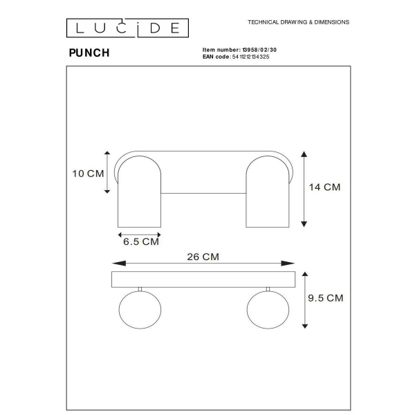 Спот Lucide Punch 13958/02/30 Спот Lucide Punch 13958/02/30