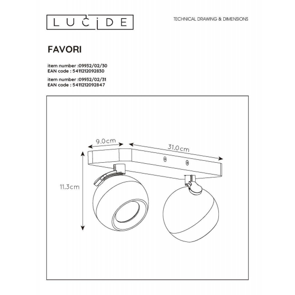 Спот Lucide Favori 09932/02/30 Спот Lucide Favori 09932/02/30