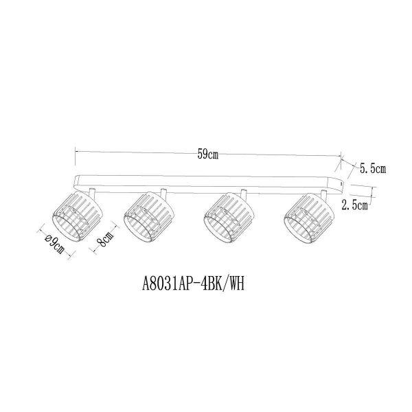 Спот Arte Lamp Atria A8031PL-4BK Спот Arte Lamp Atria A8031PL-4BK