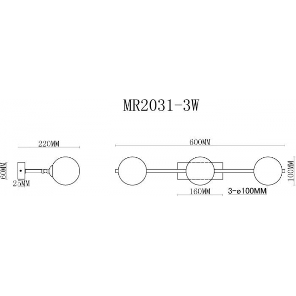 Бра MyFar Valency MR2031-3W Бра MyFar Valency MR2031-3W