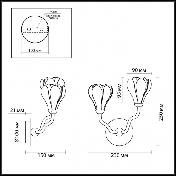 Бра Odeon Light Modern Gardi 5090/5W Бра Odeon Light Modern Gardi 5090/5W