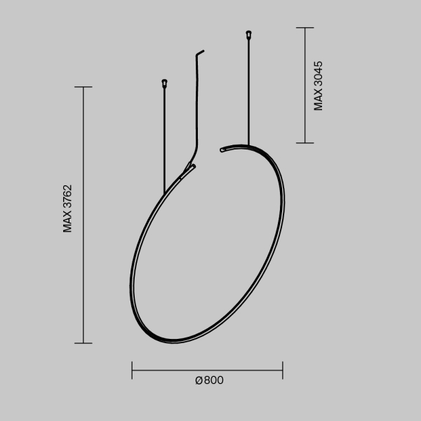 Шинопровод подвесной круглый вертикальный Maytoni Technical ARITY Busbar trunkings Arity TRX233-RV-D800-B