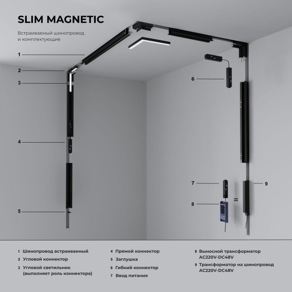 Встраиваемый шинопровод Elektrostandard Slim Magnetic 85210/00 a067503 Встраиваемый шинопровод Elektrostandard Slim Magnetic 85210/00 a067503