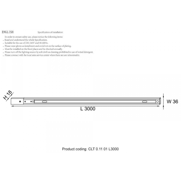 Шинопровод однофазный с питанием и заглушкой Crystal Lux CLT 0.11 01 L3000 BL Шинопровод однофазный с питанием и заглушкой Crystal Lux CLT 0.11 01 L3000 BL