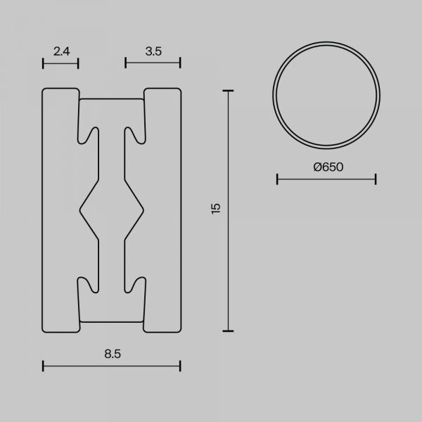 Шинопровод Maytoni Technical Flarity Busbar TRX154-R-D650-B Шинопровод Maytoni Technical Flarity Busbar TRX154-R-D650-B