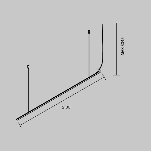 Шинопровод подвесной 2м горизонтальный Maytoni Technical ARITY Busbar trunkings Arity TRX233-HL-2B