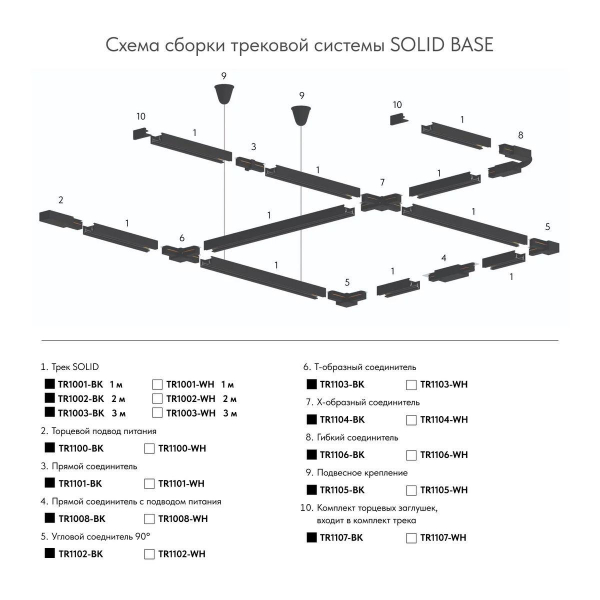 Шинопровод Denkirs Solid Base TR1002-WH/1 Шинопровод Denkirs Solid Base TR1002-WH/1