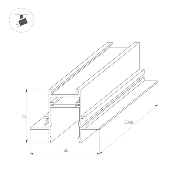 Встраиваемый магнитный шинопровод Arlight MAG-TRACK-2538-FDW-3000 (BK) 033459 Встраиваемый магнитный шинопровод Arlight MAG-TRACK-2538-FDW-3000 (BK) 033459