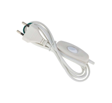 Шнур сетевой 1.8М с выключателем без розетки белый REXANT 06-3251