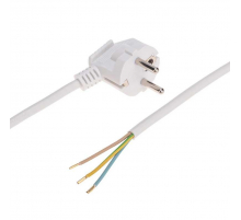 Шнур электрический с вилкой ПВС 3х1,0 мм2 2м (белый) REXANT 11-1316