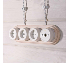 Ретро кабель Werkel витой двухжильный 2,5 мм белый W6452301 4690389165436