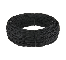 Ретро кабель Werkel витой трехжильный 2,5 мм черный W6453608 4690389165986