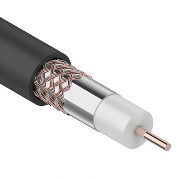 Кабель коаксиальный RG-6U, 75Ом, Cu/Al/Cu, 64%, 305м, OUTDOOR, черный REXANT 01-2232 Кабель коаксиальный RG-6U, 75Ом, Cu/Al/Cu, 64%, 305м, OUTDOOR, черный REXANT 01-2232