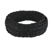 Ретро кабель Werkel витой двухжильный 2,5 мм черный W6452308 4690389165443