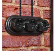 Ретро кабель Werkel витой трехжильный 1,5 мм черный W6453208 4690389165528