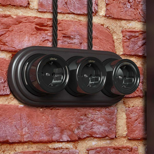 Ретро кабель Werkel витой трехжильный 1,5 мм черный W6453208 4690389165528