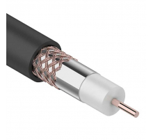 Кабель коаксиальный RG-6U, 75Ом, Cu/Al/Cu, 64%, 100м, OUTDOOR, черный REXANT 01-2222