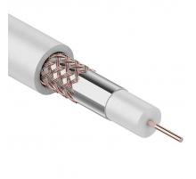 Кабель коаксиальный RG-59U, 75Ом, Cu/Al/Cu, 64%, 100м, INDOOR, белый REXANT 01-2641