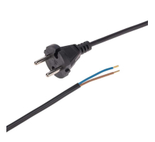 Шнур электрический с вилкой ПВС 2х0,75 мм2 5м (черный) REXANT 11-1301