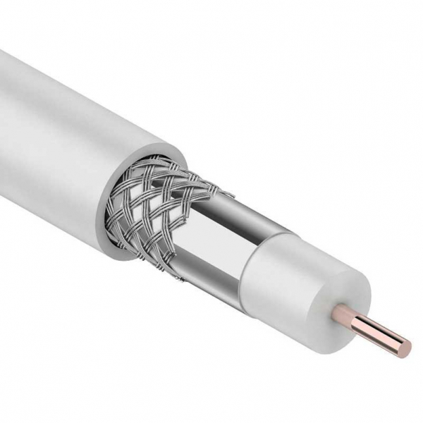 Кабель коаксиальный RG-6U, 75Ом, CCS/Al/Al, 48%, 100м, INDOOR, белый PROconnect 01-2205 Кабель коаксиальный RG-6U, 75Ом, CCS/Al/Al, 48%, 100м, INDOOR, белый PROconnect 01-2205