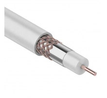 Кабель коаксиальный RG-6U, 75Ом, Cu/Al/Cu, 75%, 100м, INDOOR, белый REXANT 01-2223
