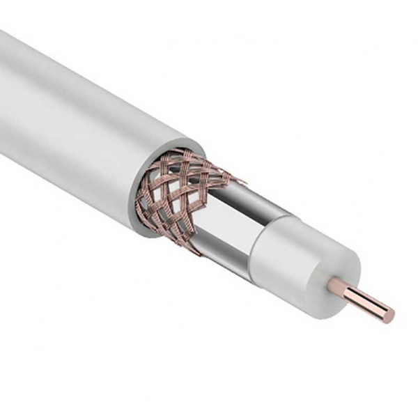Кабель коаксиальный RG-6U, 75Ом, Cu/Al/Cu, 75%, 305м, INDOOR, белый REXANT 01-2233 Кабель коаксиальный RG-6U, 75Ом, Cu/Al/Cu, 75%, 305м, INDOOR, белый REXANT 01-2233