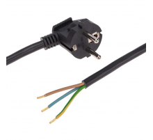 Шнур электрический с вилкой ПВС 3х1,5 мм2 2м (черный) REXANT 11-1328