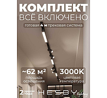 Накладная однофазная трековая система Hesby Lighting Skylite №5 со светильниками HSBL_kompl_S005_NI4B3K