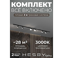 Встраиваемая однофазная трековая система Hesby Lighting Skylite №13 со светильниками HSBL_kompl_S013_VI2B3K