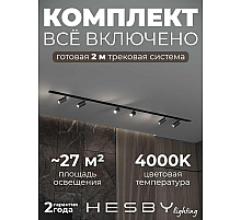 Встраиваемая однофазная трековая система Hesby Lighting Skylite №3 со светильниками HSBL_kompl_S003_VI2B4K
