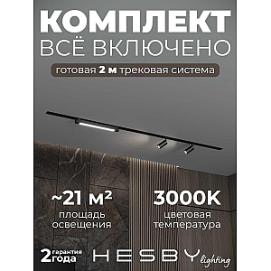 Встраиваемая однофазная трековая система Hesby Lighting Skylite №5 со светильниками HSBL_kompl_S005_VI2B3K