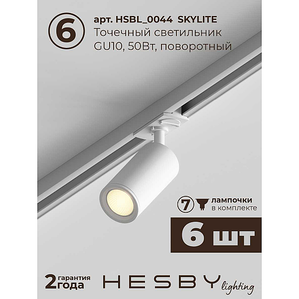 Встраиваемая однофазная трековая система Hesby Lighting Skylite №5 со светильниками HSBL_kompl_S005_VI4W4K