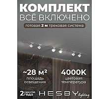 Встраиваемая однофазная трековая система Hesby Lighting Skylite №13 со светильниками HSBL_kompl_S013_VI2W4K
